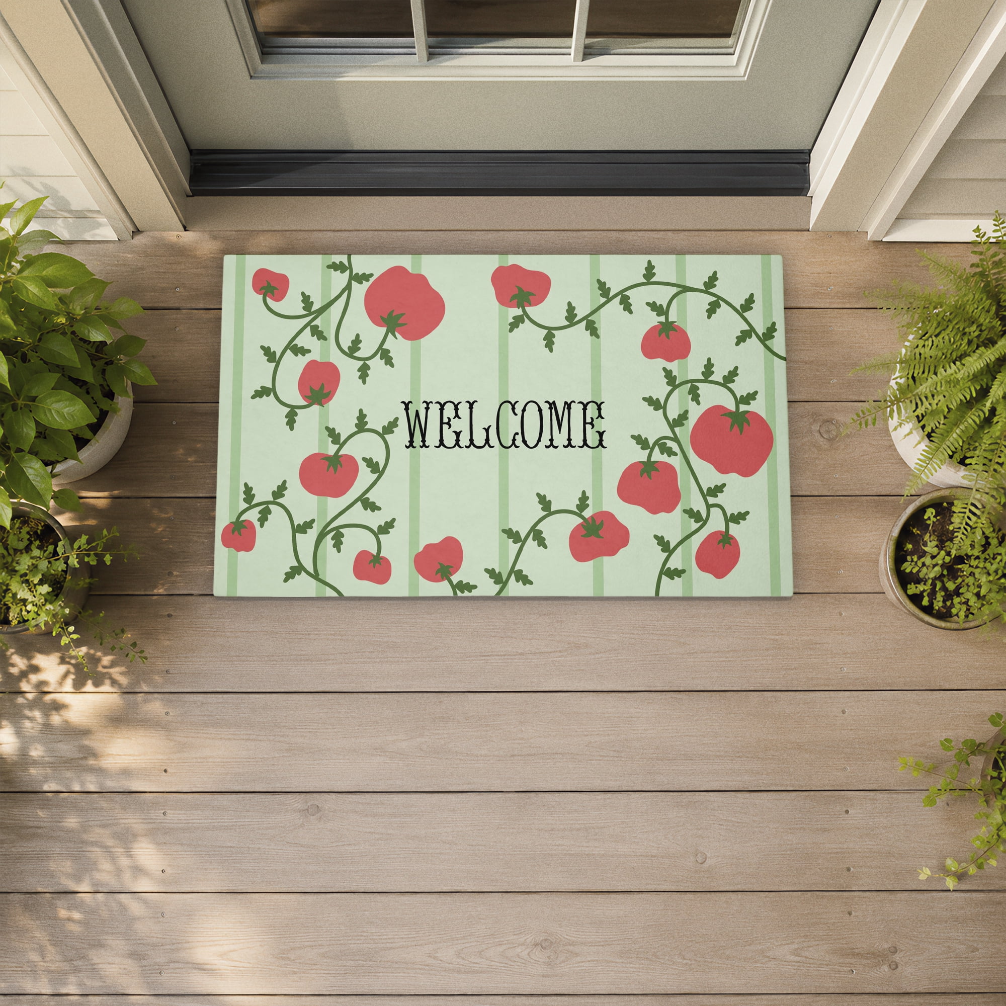 Stupell Industries Tomato Vine Greeting Printed Outdoor Door Floor Mat, design by Lil' Rue