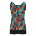 thumbnail image 5 of Aboser Womens Push Up Tankini Swimsuits with Boyshorts High Waisted 2 Piece Bathing Suit Trendy Hawaii Tropical Print Beachwear Loose Fit Modest Swimsuit Multicolor M, 5 of 6