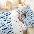 thumbnail image 4 of Castle Fairy Hockey Print King Bedding 7pcs, Sport Gamer King Bed in a Bag, Blue White, 4 of 7