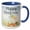 Blue/White, variant on 3drose, Cute Whimsical Cats Happy Third Birthday, 15oz Two-tone Green Mug