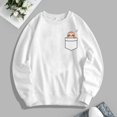 thumbnail image 2 of Gibobby Sudaderas para Mujer Sudadera de vellón de manga larga con cuello redondo para(Blanco,G), 2 of 3