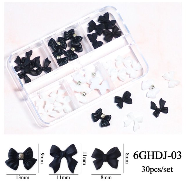 6 rejillas 3D flor acrílica decoración de uñas tamaño mixto floretes blancos dijes joyería cuentas de gemas DIY accesorios de diseño de uñas Tan Jianjun unisex