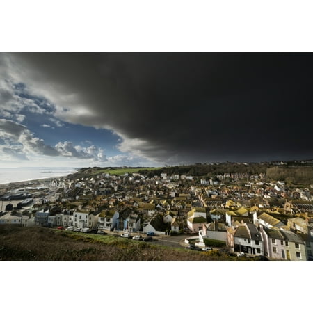 England East Sussex Thunderstorm over coastal resort town Hastings Canvas Art - Chris Parker  Design Pics (19 x