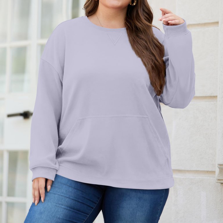 Women Plus Size Sweatshirt Oversized Corduroy Crewneck Pullover