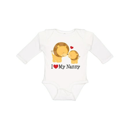 

Inktastic I Love My Nanny Gift Baby Boy or Baby Girl Long Sleeve Bodysuit