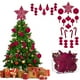 thumbnail image 4 of Juego de 24 bolas navideñas flocadas con formas irregulares y estrella para la punta del árbol. Adornos navideños para exteriores. Decoración navideña., 4 of 6