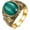 Gold-Green, variant on Retro Large Tiger Eye Stone Turquoise Wedding Ring For Men Classical Gothic Stainless Steel Rings
