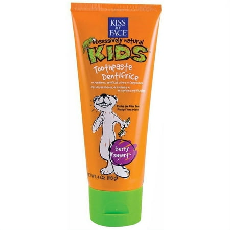 Kiss My Face Kids Berry Smart Fluoride Free Toothpaste, 4 OZ (Pack of 2)