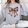 thumbnail image 2 of Football Coquette Bow Sweatshirt for Women and Teens Trendy Game Day Football Ribbon Pullover Gray Sweatshirt Adult Medium, 2 of 4
