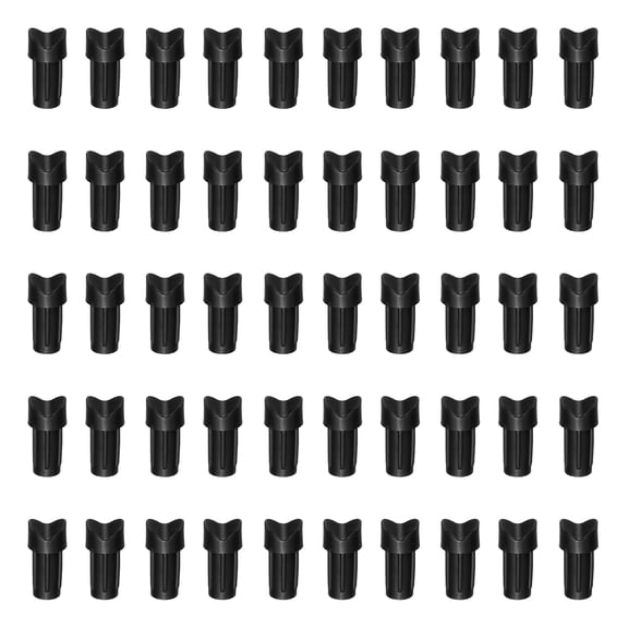 Uxcell Plastic Arrow Nocks, Half Moon Nocks Glue on Replacement Arrow Tail-Fitting For (DIY Hunting/Compound/Recurve Bow/Compound Bow) 7.6MM/0.3" ID & 50 Pcs & Plastic & Black