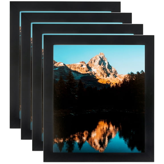 ArtToFrames 8" x 14" Soft Black Picture Frame, 8.5x14 inch Black MDF Poster Frame (WOM-5180), 4 Pack