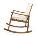 thumbnail image 6 of Outdoor Acacia Wood Rocking Chair with Cushion, Teak,Cream, 6 of 11