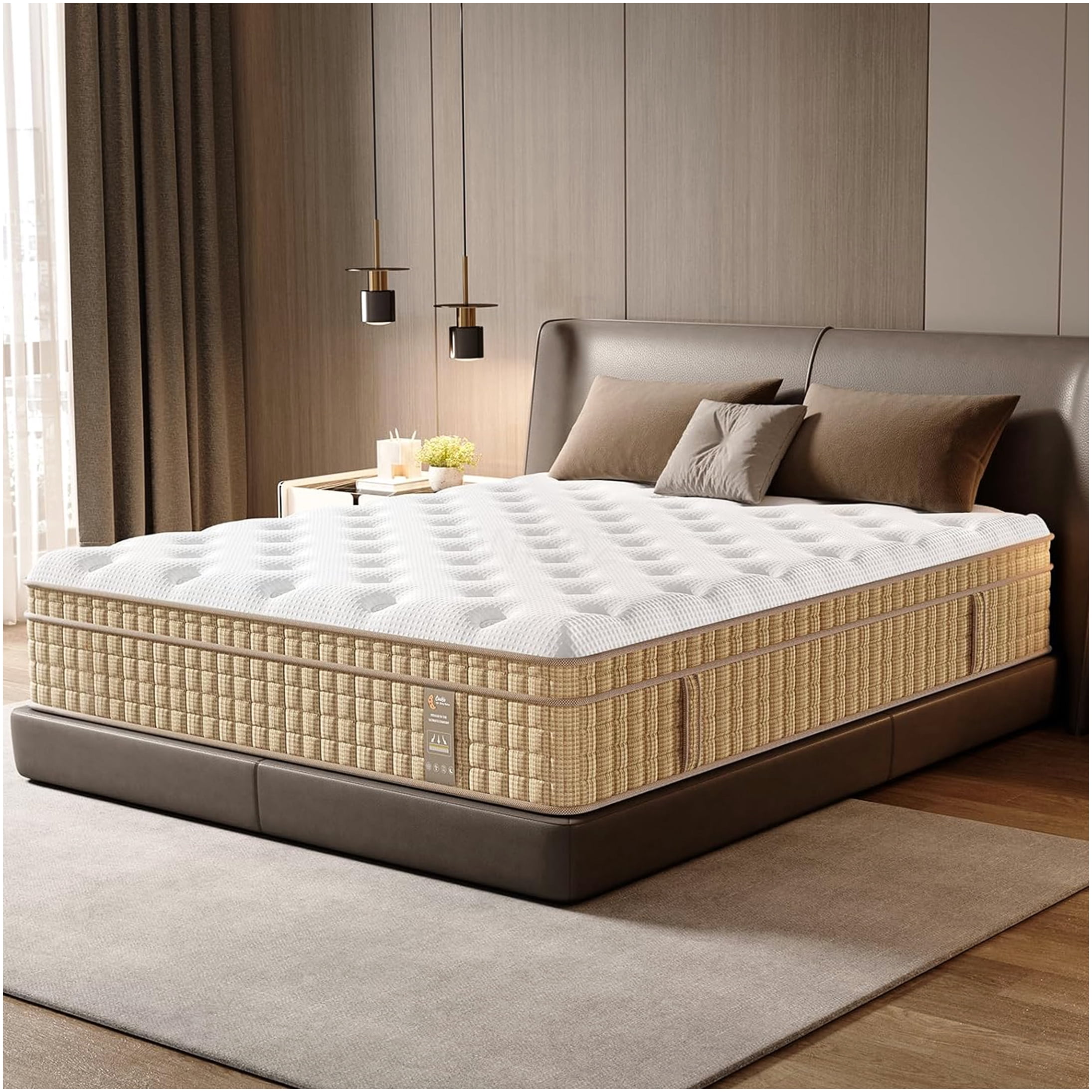 14 Inch King Cooling Gel Hybrid Mattress, Firm Support with 7-Zone for Pressure Relief & Motion Isolation