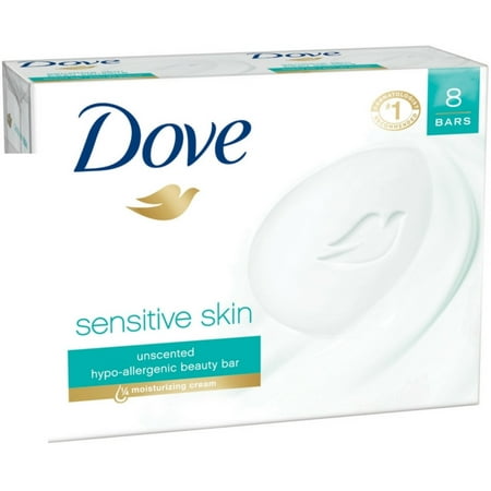 Dove Sensitive Skin Unscented Beauty Bars, 4.25 oz, 8 ct