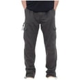 thumbnail image 3 of UVEASISHA Cargo Pants for Men Wide Leg,Mens Tactical Pants Casual Elastic Waist Hiking Cargo Pants Outdoor Lightweight Relaxed Streetwear Pants with Multi Pockets Back to College Sale,Dark Gray,L, 3 of 5