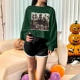 thumbnail image 2 of Women's Halloween Sweatshirts Witch Graphic Printed Long Sleeve Crop Tops Halloween Witch Crewneck Pullover Shirt, 2 of 5
