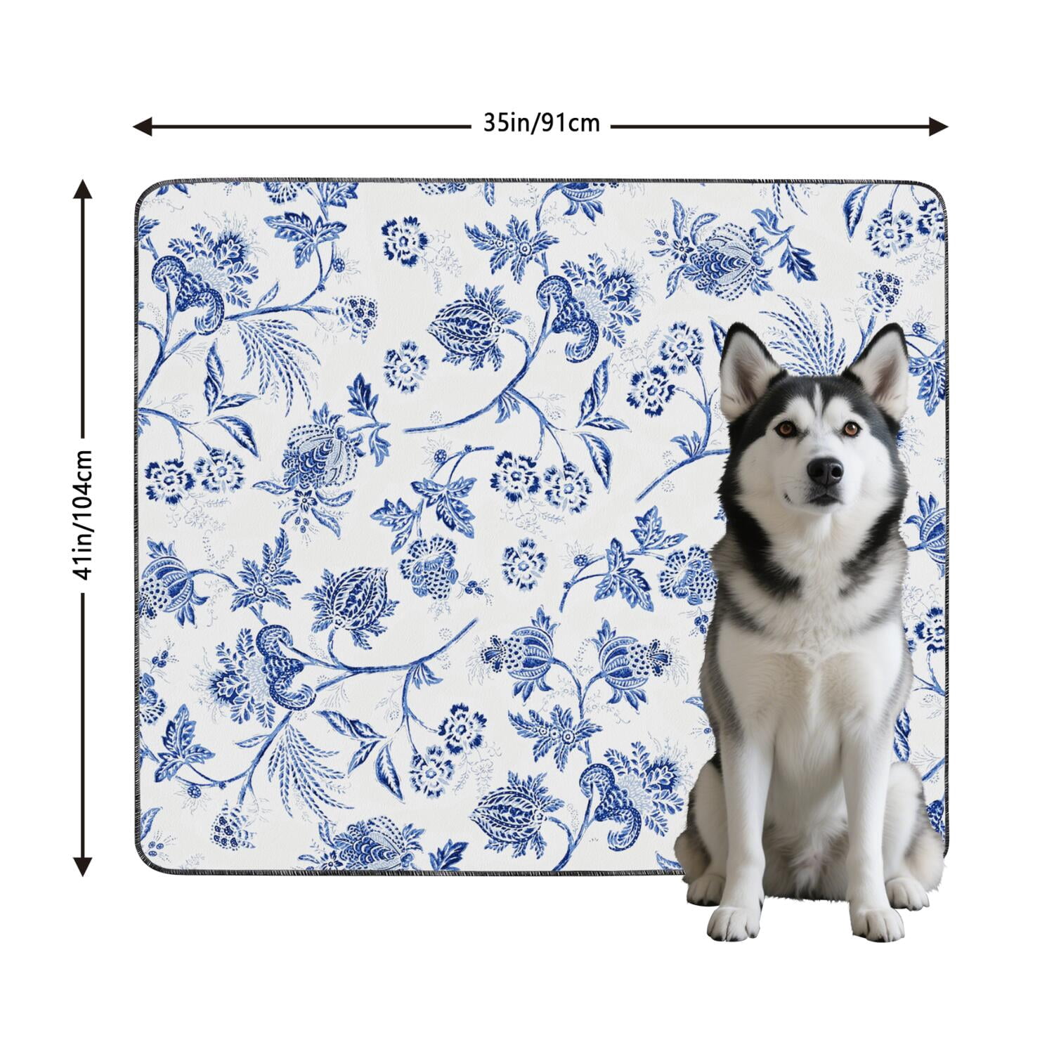 Reusable Pet Training Mats with Daisies, 2-Pack Washable Pads Featuring Multi-Layer Protection System and Quick-Absorb Technology