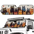 thumbnail image 2 of Psesaysky Windshield Sun Shade, Cute Cats Sunshade Compatible with Car Off-road Vehicle Foldable Windshield Sun Visor Blocks UV Rays 52.95x16.14 inch, 2 of 7