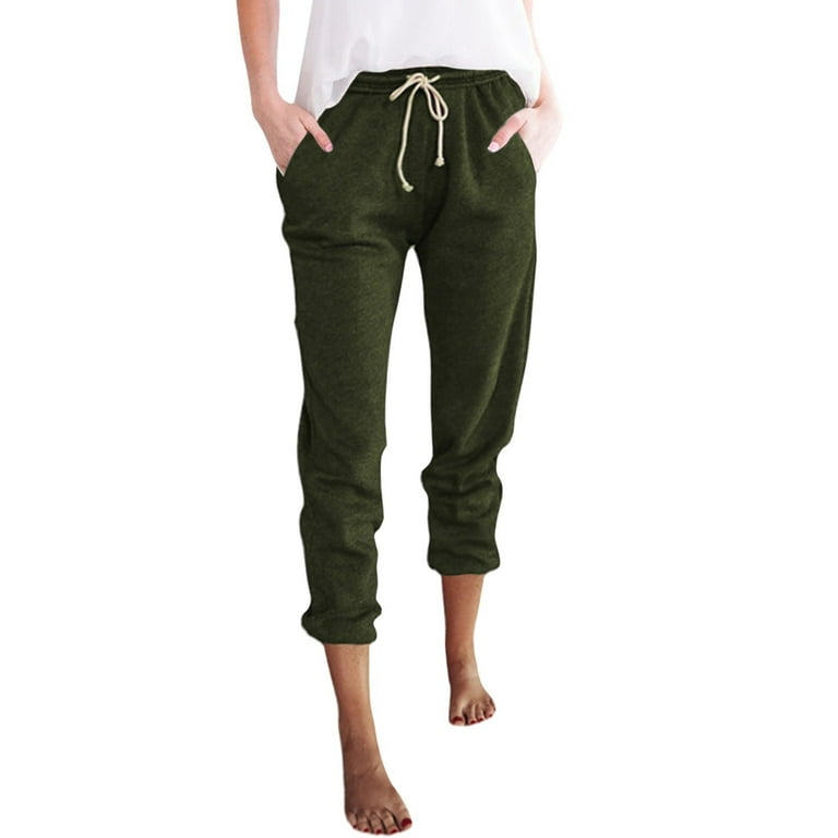 HDE Yoga Dress Pants for Women Straight Leg Pull On Pants with 8 Pockets  Khaki - M Long 