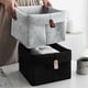 thumbnail image 1 of Cesta de almacenamiento de franela gris - Organizador de tela para cocina, armario y dormitorio - Caja rectangular de 9x10 pulgadas, 1 of 6