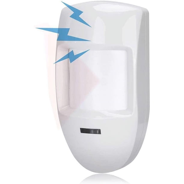 Detector de movimiento PIR dual con cable de 12 V, alarma de detector de infrarrojos, alarma de sistema de seguridad para el hogar para tiendas/hogares/edificios de oficinas/fábricas.