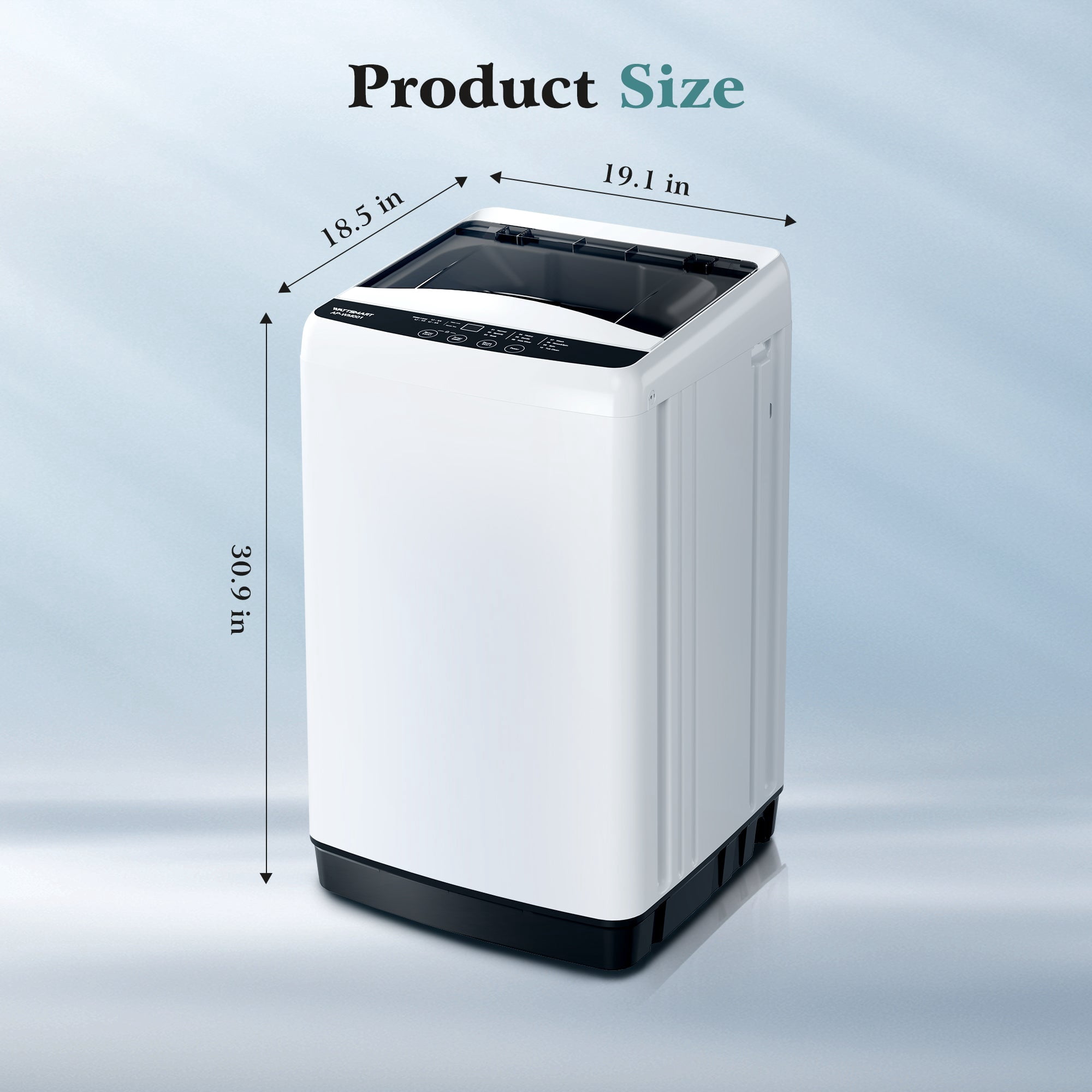 SUMMIT LIVING Compact Washing Machine, LED Display 10 Wash Programs 6 Water Levels 3 Water Temperatures, 1 Cu.ft Top-Load Compact Washer Machine for Apartment, Dorm