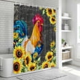 thumbnail image 6 of Farmhouse Rooster Shower Curtain, Waterproof Shower Curtains for Bathroom, Black Retro Botanical Sunflower Floral Washable Fabric Bathtub Curtain Set Bath Decor with 12 Hooks Extra Long 72"x96", 6 of 8