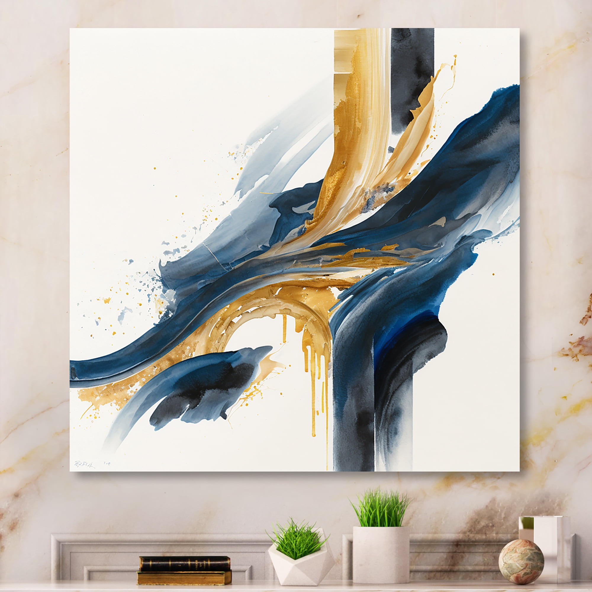 Designart Stylish Spiral Abstract VI Canvas Wall Art