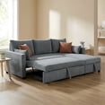 thumbnail image 5 of Gewnee 3-Seater Corduroy Sectional Pull Out Sleeper Sofa Bed with Storage, Couch for Living Room, Apartment, Office, Dark Gray, 5 of 20