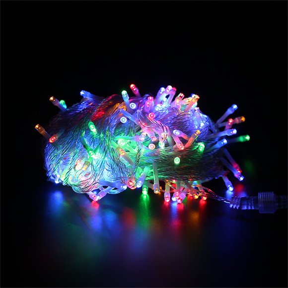 32.8FT 100 LED Twinkle String Lights Indoor Outdoor, Plug in Christmas Lights with 8 Modes Fairy String Lights for Tree Bedroom Wedding Xmas Decorations(Multicolour)