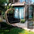 thumbnail image 3 of FKSLIFE Double Egg Chair with Stand Hammock Chair Cushion Outdoor Patio Wicker Loveseat Hanging Egg Chairs for 2 Persons, 3 of 7