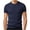 #0226-Navy, variant on Men Summer Short Sleeve Knit T Shirt Crew Neck Hollow Out Striped Pattern Breathable Slim Fit Top for Casual Wear