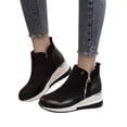 thumbnail image 4 of Caywon Womens Winter Warm Ankle Boots Plush Lined Wedge Heel Snow Booties Side Zipper Thick Sole Casual Shoes Botas de Invierno Mujer, 4 of 6