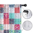 thumbnail image 4 of Blackout Kids Curtains,Blue Boho Pioneer Flower Patchwork Pattern Childrens Insulated Curtains Set Of 2,Bedroom Essentials,Toddler Room Decor 42x84in(106x213cm), 4 of 5