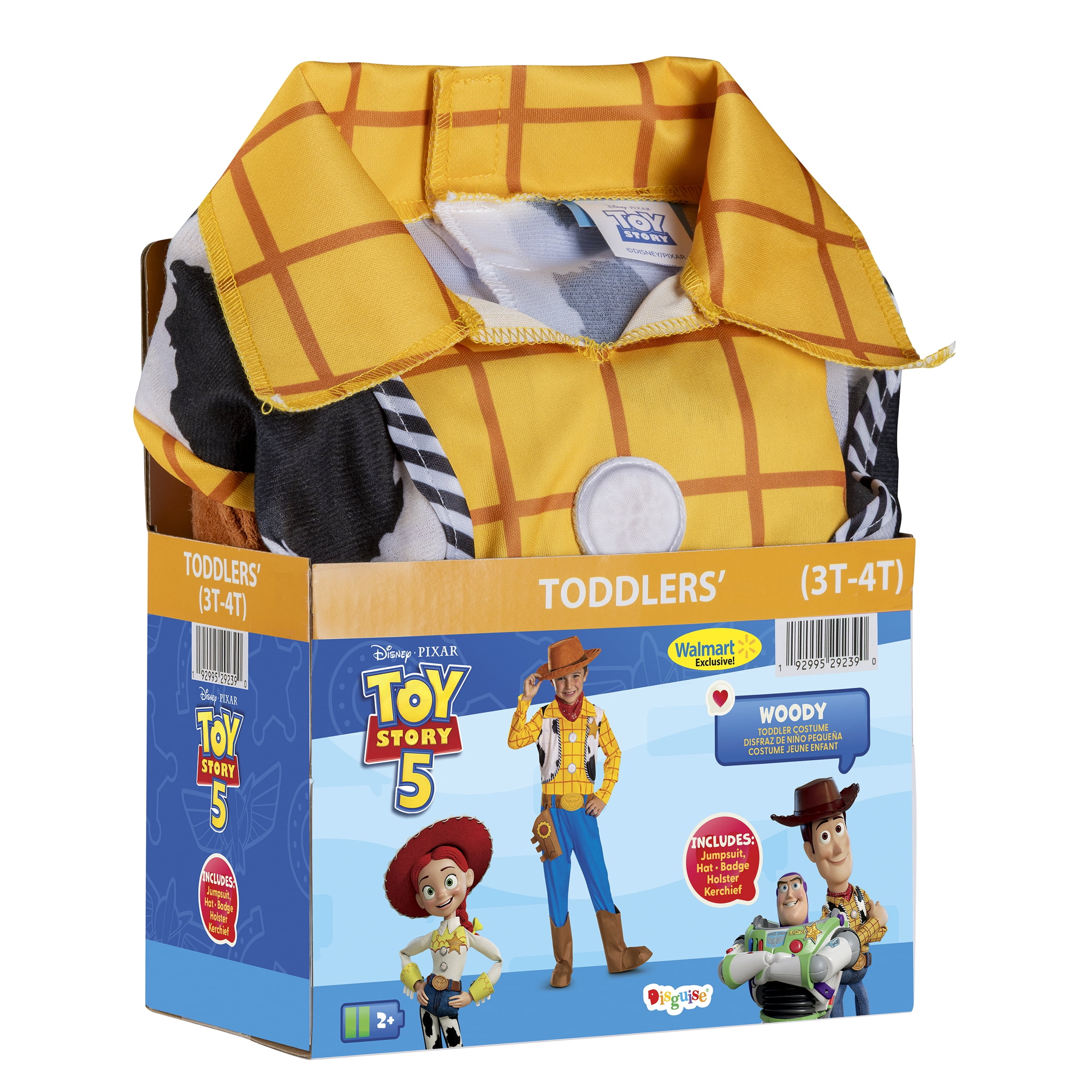 Disney Toy Story Woody Halloween Family Matching Costume for Children, Toddlers Size 3T-4T, by Disguise