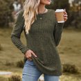 thumbnail image 5 of Pxiakgy Women's Long Sleeve T Shirt Fashion O Neck Tops Solid Color Casual Blouses Army Green + M, 5 of 7