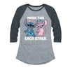 Lilo & Stitch - Made For Each Other - Women's Raglan Graphic T-Shirt