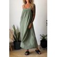 thumbnail image 4 of Women's Ruched Cami Maxi Dress with Pockets Full Length Plus Size Polyester % fabric for Everyday Comfort and Style, 4 of 18