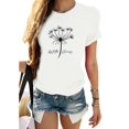 thumbnail image 1 of UKAP Ladies T Shirts Short Sleeve Tops Crew Neck Relax Fit Beach Tee White M, 1 of 1