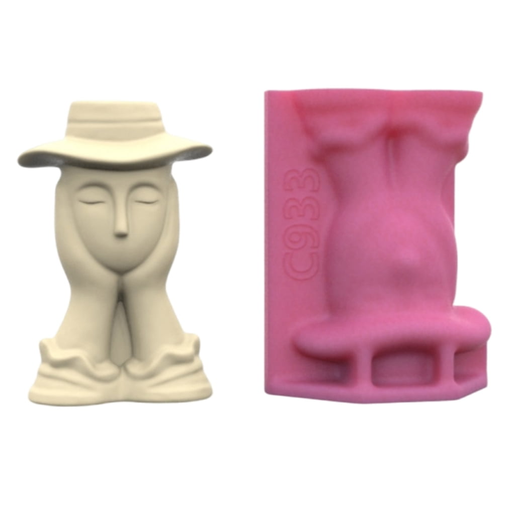 lanema Hand-Making Epoxy Resin Plant Pots Mould Silicone Texture for Concrete Vases