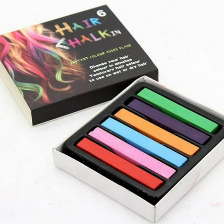 DIY Hair Style Highlight Temporary Colorful Hair Chalk, Great For Party, Washable 6 Color 5 UNIT- Easy to (Best Diy Hair Color Highlights)