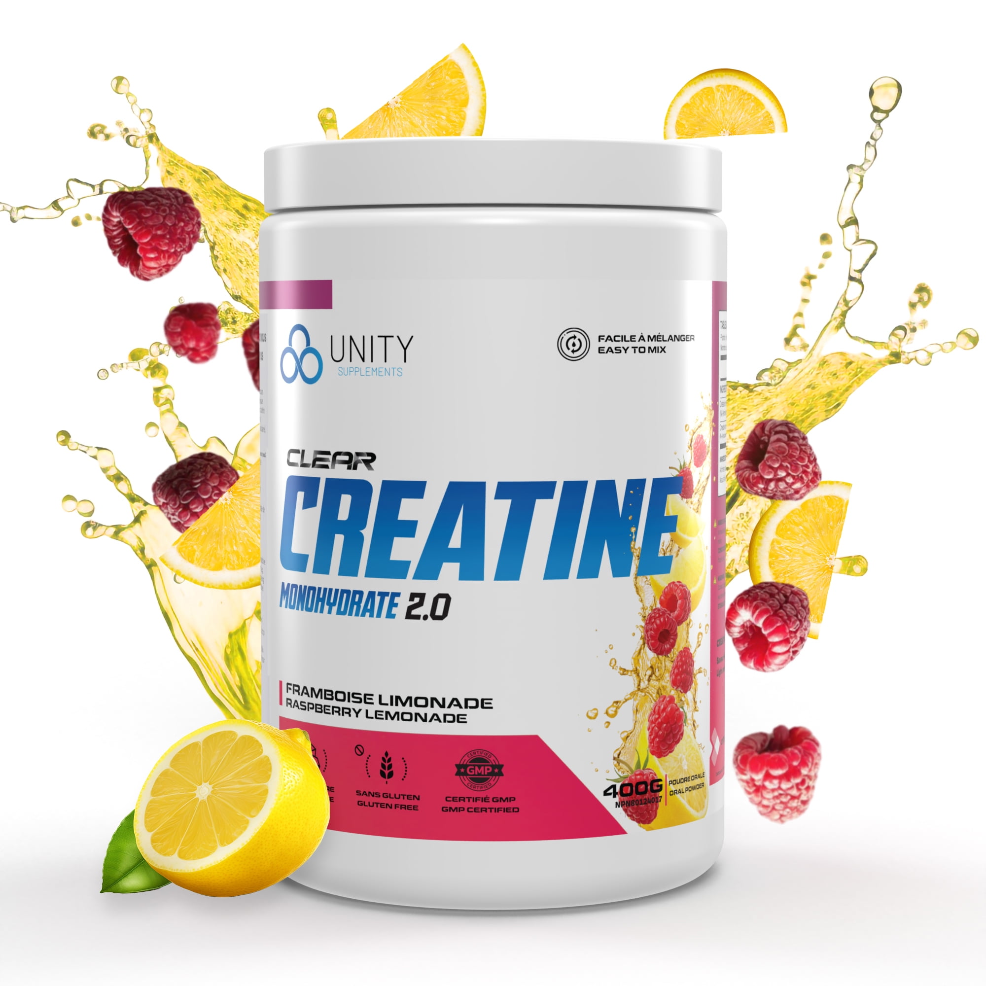 Unity Supplements Unity Supplements - Flavored Creatine Monohydrate 400g (60 servings) - Raspberry Lemonade Dietary Supplements