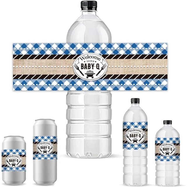 30 pegatinas para baby shower, para envoltorios de botellas de barbacoa de celebración, para cumpleaños, baby shower, etiquetas autoadhesivas para botellas, para bodas, fiestas de Navidad, 8,5 x 2,5