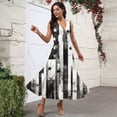 thumbnail image 2 of Women's Stylish V-Neck Sleeveless Dress Independence Day Themed Print, Casual Long Sundress for Beachwear and Holiday Celebrations,Black L, 2 of 5