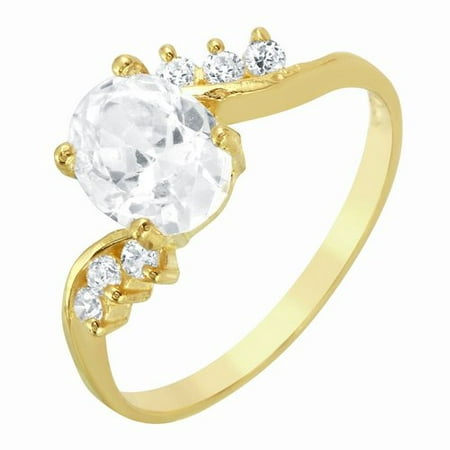 Foreli 14K Yellow Gold Ring With White Cubic Zirconia