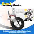 thumbnail image 6 of Rubber Swivel Stem Casters with Brake, Dual Locking System, Shock Absorbing, 4400LBS, Scaffold Caster with Dual Locking Brakes, Commercial, Warehouse, Workbench, 6 of 8