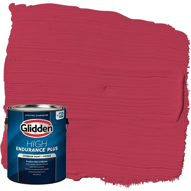 Glidden HEP Exterior Paint and Primer, Cherries Jubilee / Red, 1 Gallon