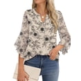 thumbnail image 2 of Fantaslook Blouses for Women 3/4 Ruffle Sleeve Summer Tops V Neck Business Work Blouse Dressy Casual Shirts, 2 of 9