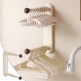 thumbnail image 2 of Sentmoon Shelf Organizer Retractable Clothes Hanger Organizer Drill Free Wall Mounted Hanger Storage Rack Space Saving Multi Function Laundry Organizer for Balcony Laundry Room Wardrobe, 2 of 7