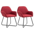 thumbnail image 1 of vidaXL Dining Chairs 2 pcs Wine Red Fabric, 1 of 5